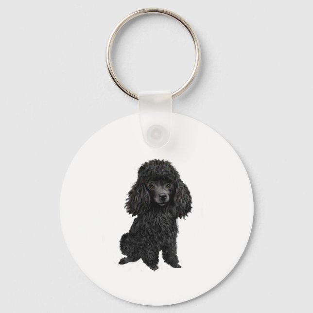 Black Poodle (#3) Key Ring (Front)
