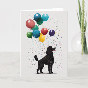 Black Poodle Celebration Greeting Card