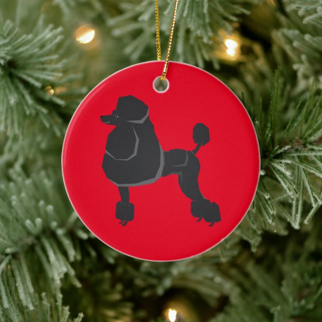 Black Poodle Christmas Ornament (Tree)
