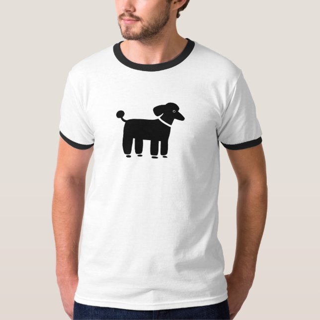 Black Poodle Design | Cool Dog Graphic T-Shirt (Front)