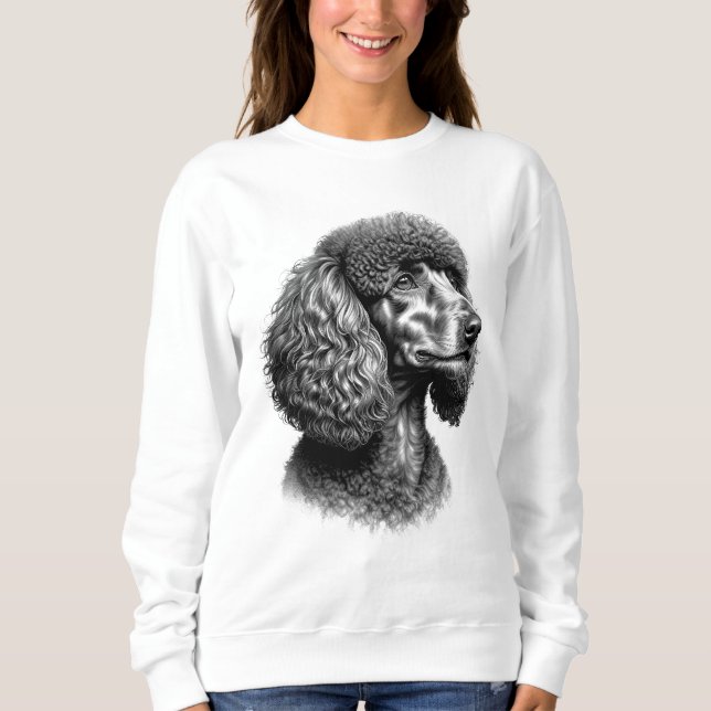 Black Poodle Dog Art Women's Sweatshirt (Front)