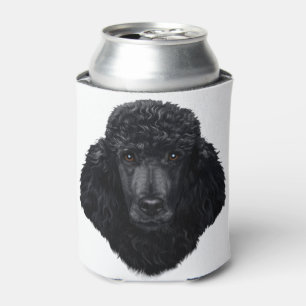 Black Poodle Dog Face Can Cooler