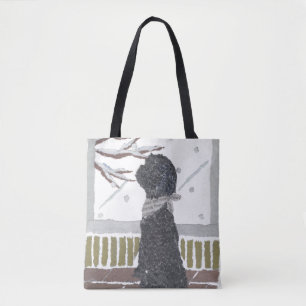 Black Poodle, Dog Tote Bag