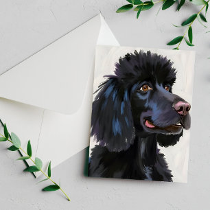 Black Poodle   Dog Watercolor Pet Card