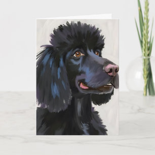Black Poodle   Dog Watercolor Pet Card