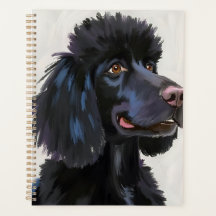 Black Poodle | Dog Watercolor Pet Painting