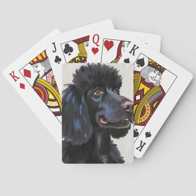 Black Poodle | Dog Watercolor Pet Playing Cards (Back)