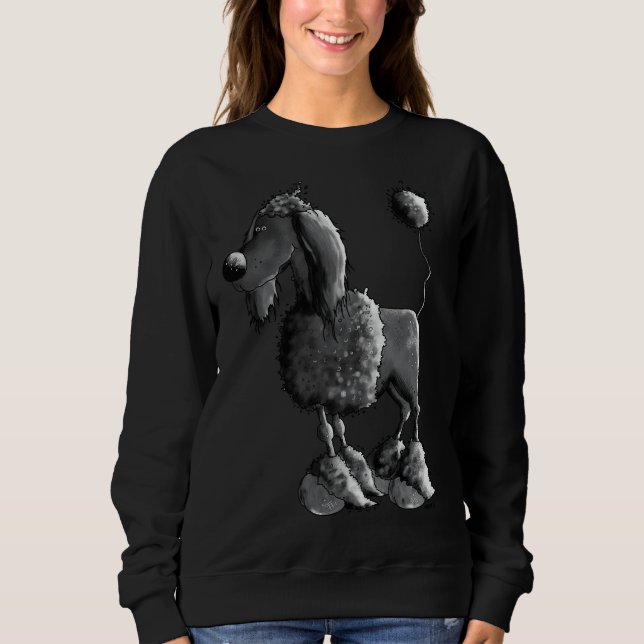 Black Poodle Fitted Sweatshirt (Front)