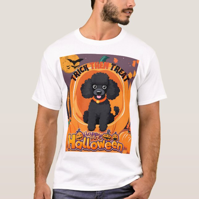 Black Poodle Halloween TShirt (Front)