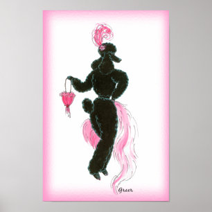 Black poodle in fur Poster Print