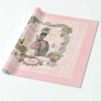 Black Poodle in Marie Antoinette Costume Wrapping Paper