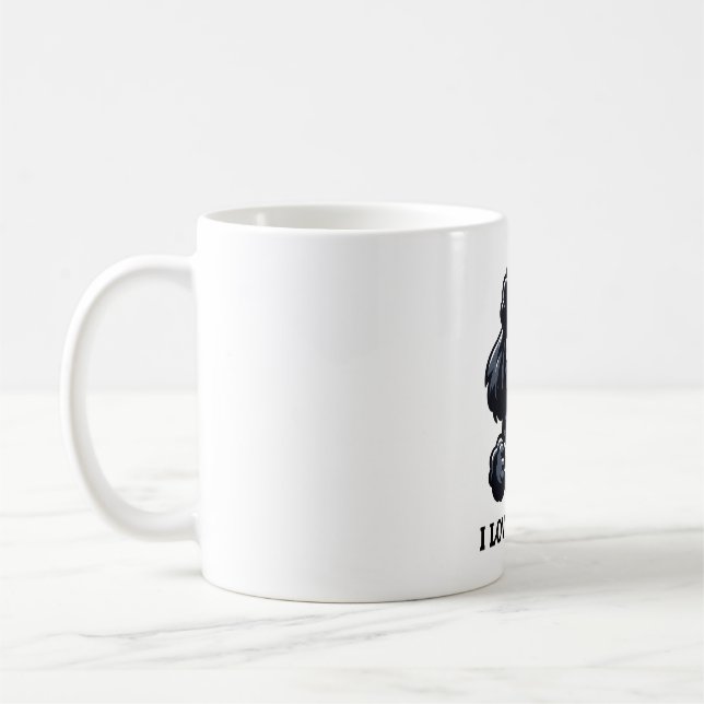 Black Poodle Loves Black Coffee Mug (Left)