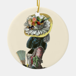 Black Poodle Marie Antoinette Christmas Ornament