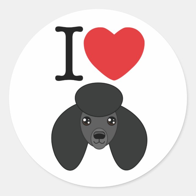 Black Poodle Stickers (Front)
