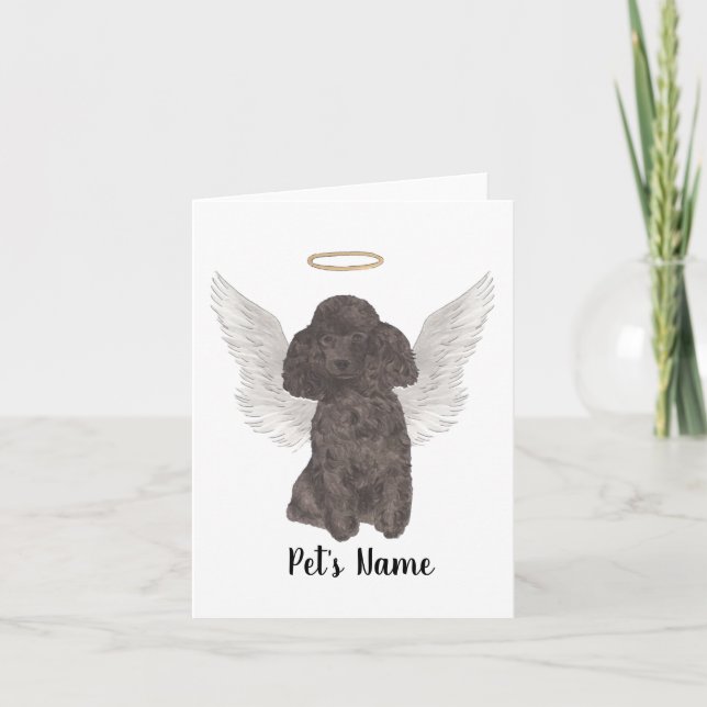 Black Poodle Sympathy Memorial Card (Front)