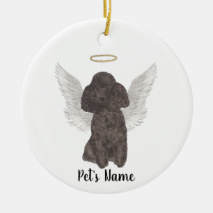 Black Poodle Sympathy Memorial Ceramic Tree Decoration
