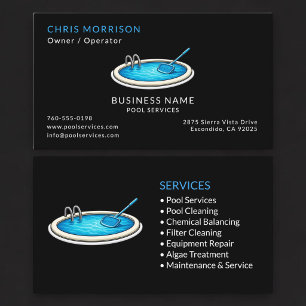 Black Pool Services Professional Business Card