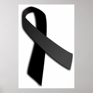 Black POW MIA Rememrance Awareness Ribbon Poster