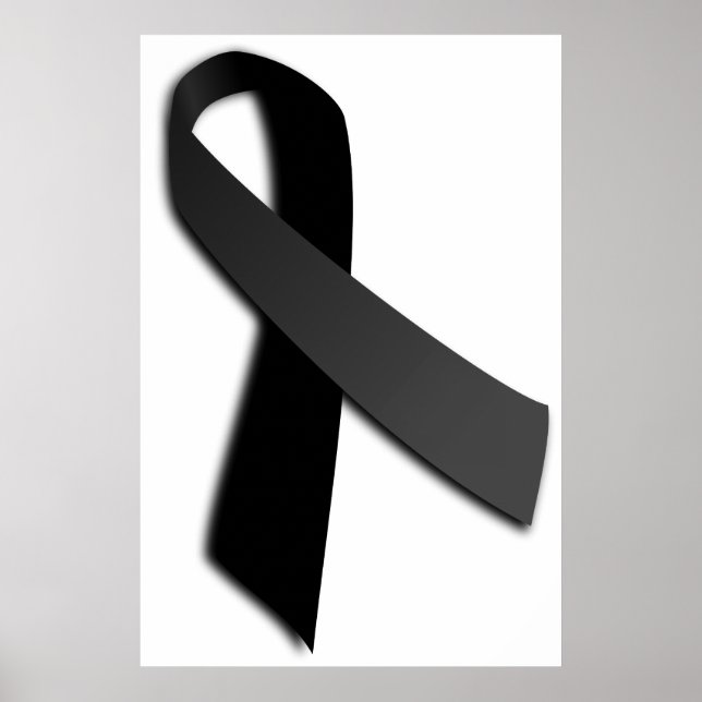 Black POW MIA Rememrance Awareness Ribbon Poster (Front)