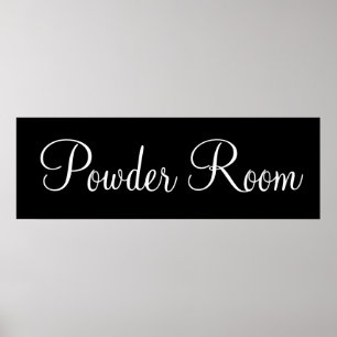 Black Powder Room Wall Art Poster Print