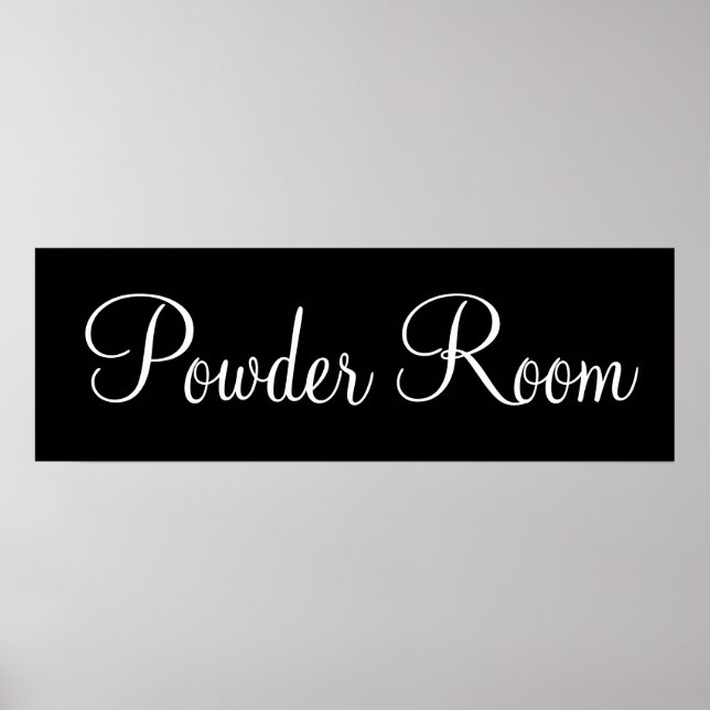 Black Powder Room Wall Art Poster Print (Front)