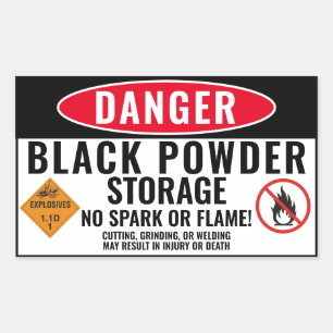 Black Powder Storage Sticker