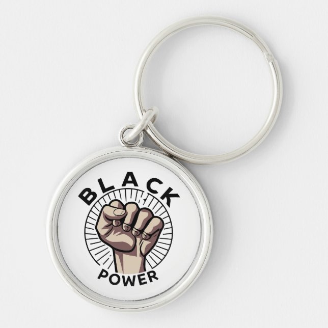 Black Power Afrocentric  Key Ring (Front)