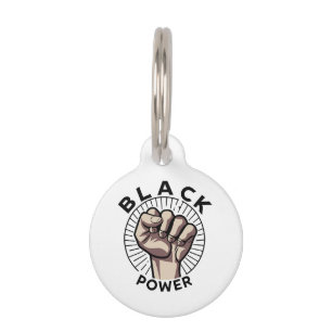 Black Power Afrocentric Pet Tag