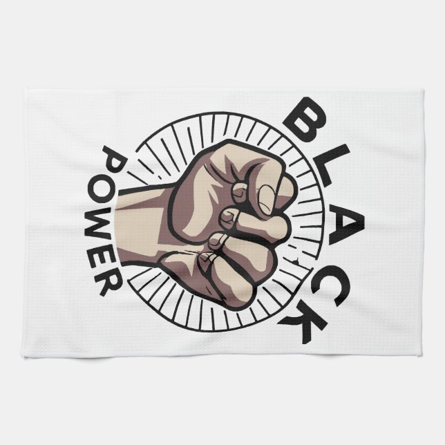 Black Power Afrocentric  Tea Towel (Horizontal)