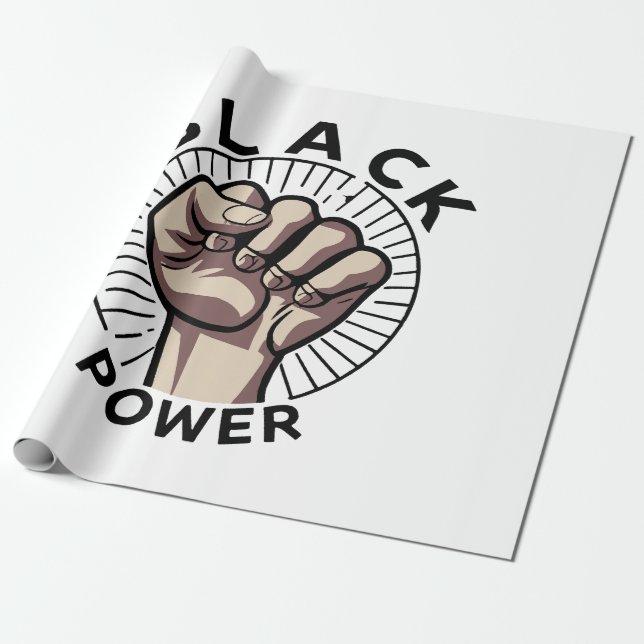 Black Power Afrocentric  Wrapping Paper (Unrolled)