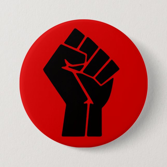 Black Power Fist 7.5 Cm Round Badge (Front)