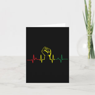 Black Power Fist Heartbeat African American Pride Card