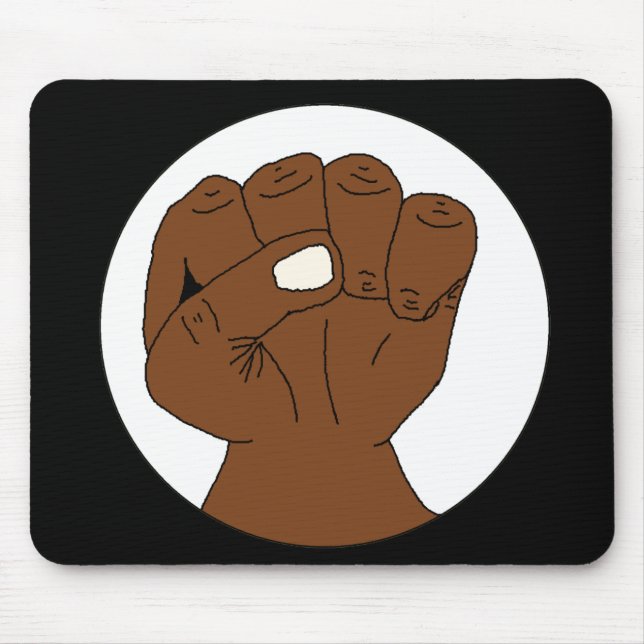 Black Power Fist Mousepad (Front)