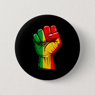 Black Power Fist Pan African Flag Raised Pride  6 Cm Round Badge