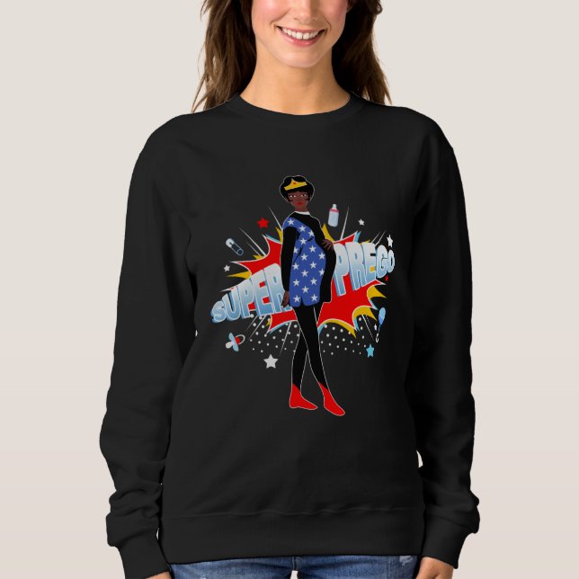 Black Pregnant Moms Rock Pregnant Mom Pregnancy Sweatshirt (Front)