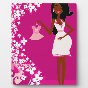 black pregnant woman plaque