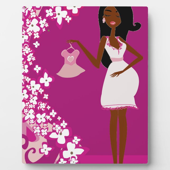 black pregnant woman plaque (Front)