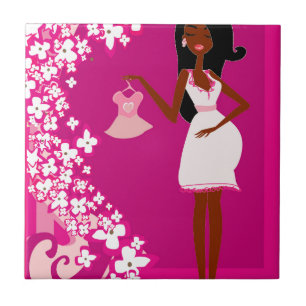 black pregnant woman tile