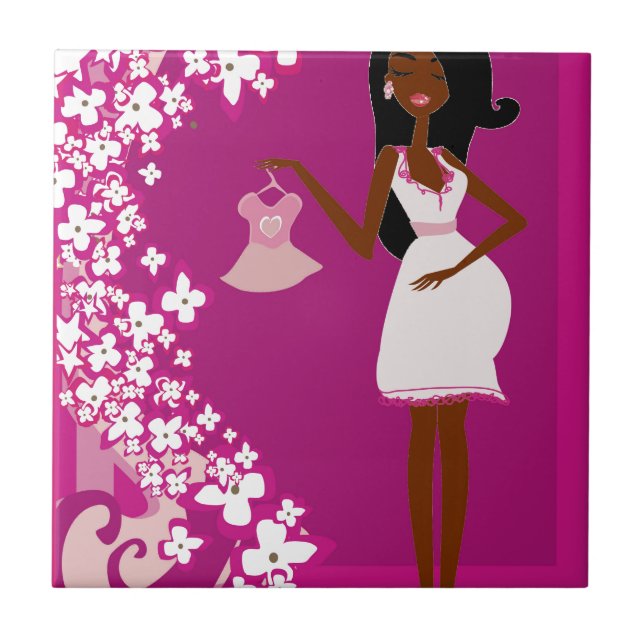 black pregnant woman tile (Front)