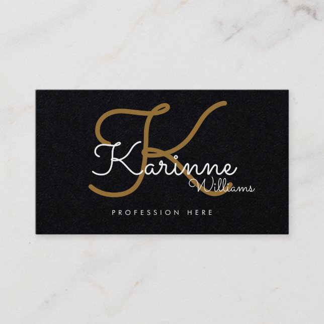 black premium pro contact-card / original monogram calling card (Front)