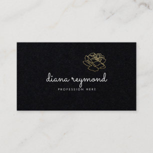 black premium pro contact-card / rose flower chic calling card