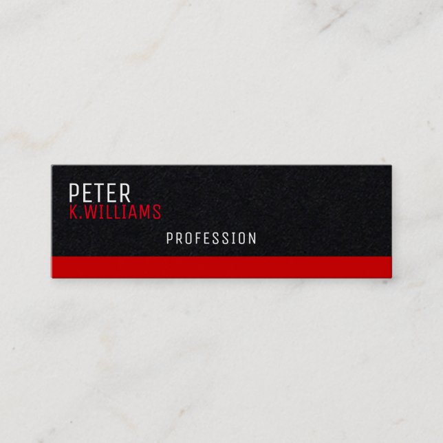 black premium profile card with red border (Front)