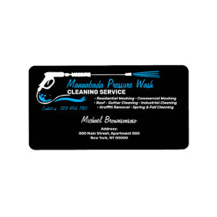 Black Pressure Wash Power Cleaning Service Label
