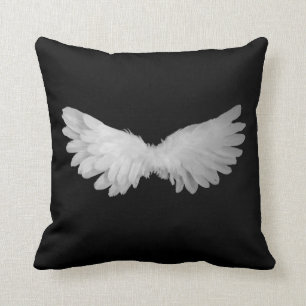 Black pretty angel wing pillow