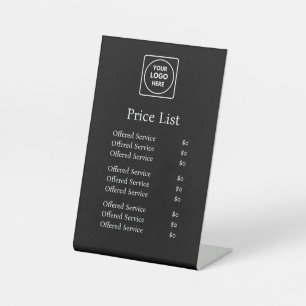 Black Price List Custom Business Logo Display Pedestal Sign