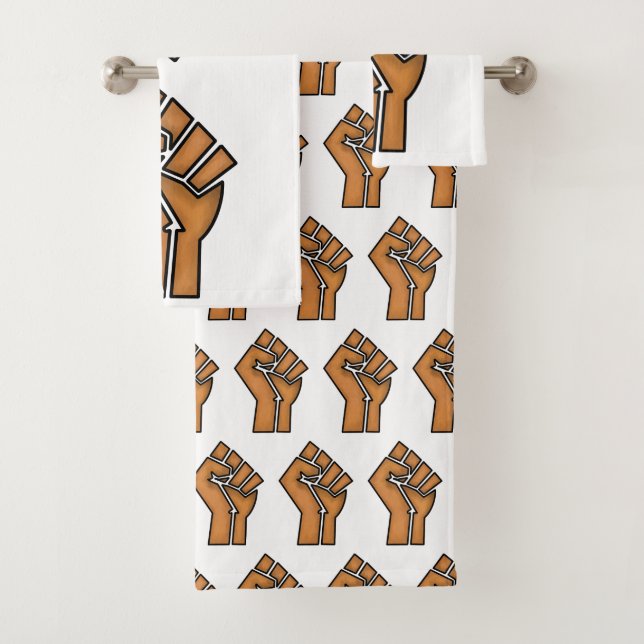 black pride fist unity history unity African brown Bath Towel Set (Insitu)
