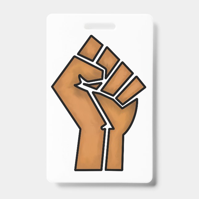 black pride fist unity history unity African brown ID Badge (Front)