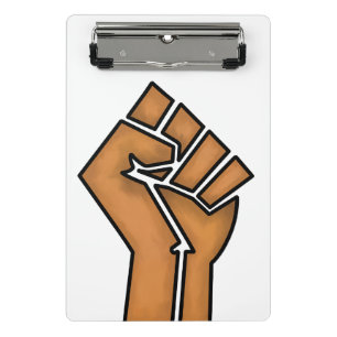 black pride fist unity history unity African brown Mini Clipboard
