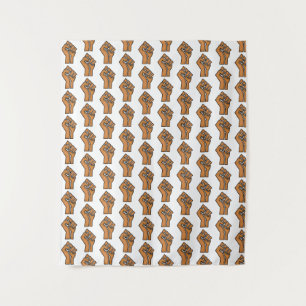 black pride fist unity history unity African brown Tapestry