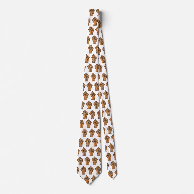 black pride fist unity history unity African brown Tie (Front)